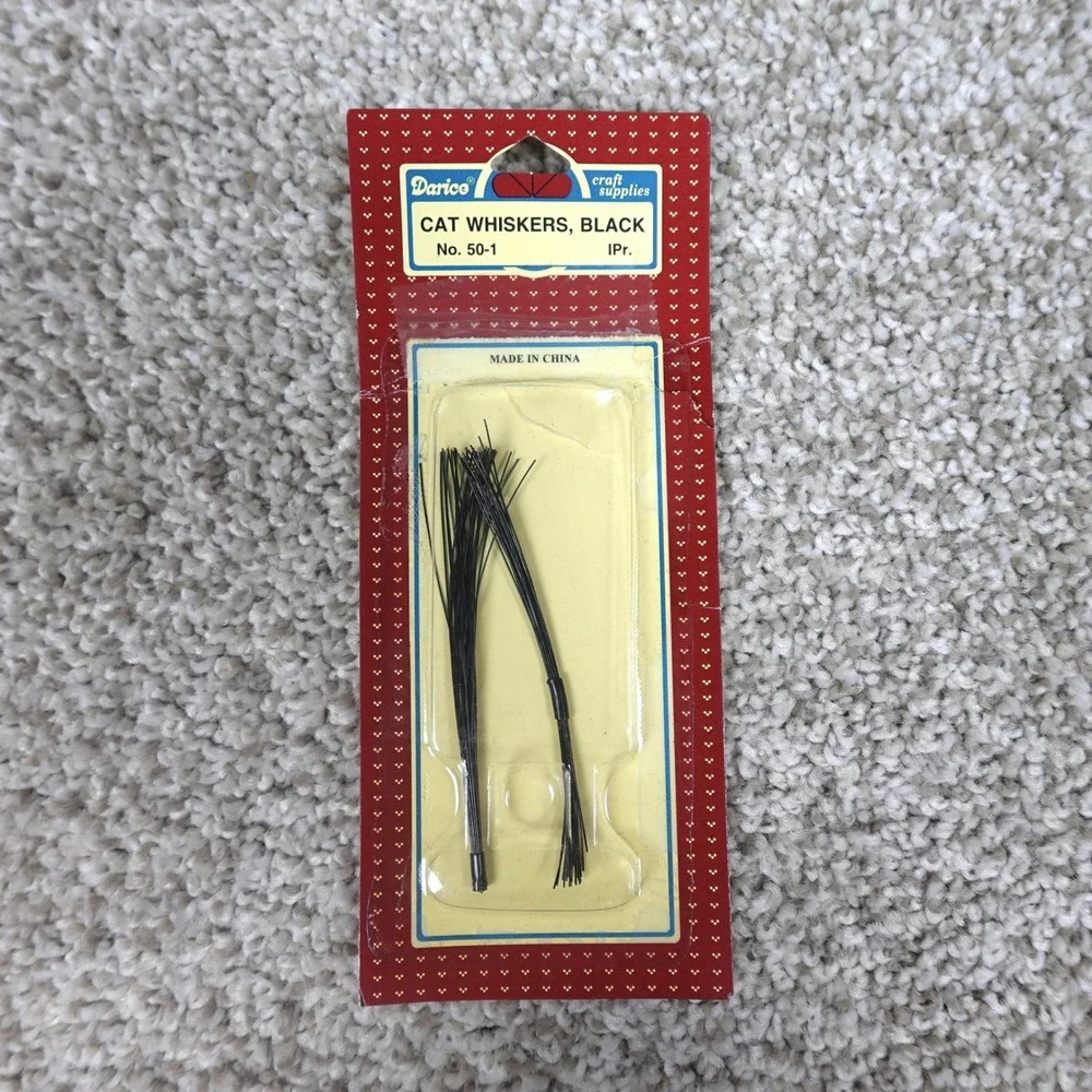 Darice Black Cat Whiskers 50-1 Craft Supplies for Ceramics and Pottery 1 Pair